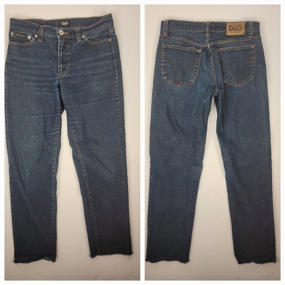 Dolce Gabbana Jeans Sz 29 Straight Leg Vintage 90s Dark Wash - Picture 1 of 12
